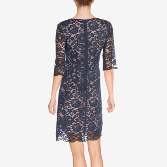 Molly Bracken Short Lace Sheath Dress Blue… - Picture 2 of 9